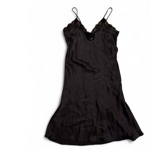 Vintage Silk slip dress with lace trim